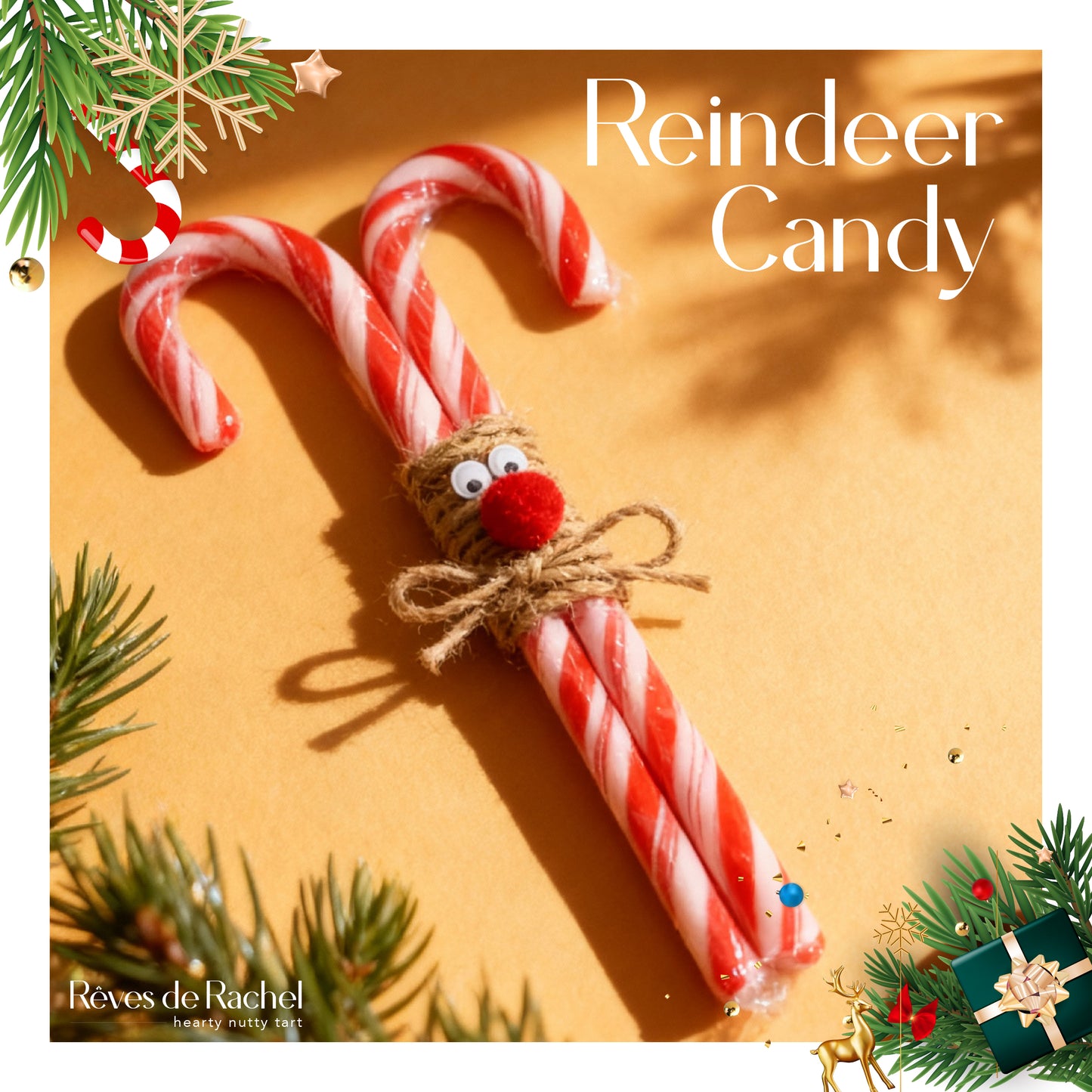 Reindeer Candy Cane Gift Stick (Buy 10 Free 1)